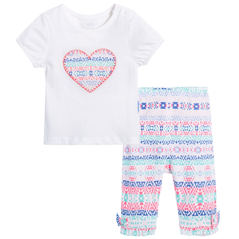 贝贝怡童装女童夏装宝宝纯棉透气短袖套装婴儿衣服172T056