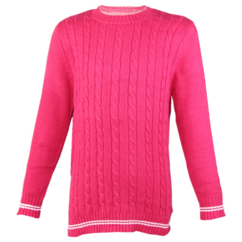 AITYAKU日本婴童服装8my女童针织羊毛衫中大童上衣时尚提花设计学生线衣罗纹袖口毛衣