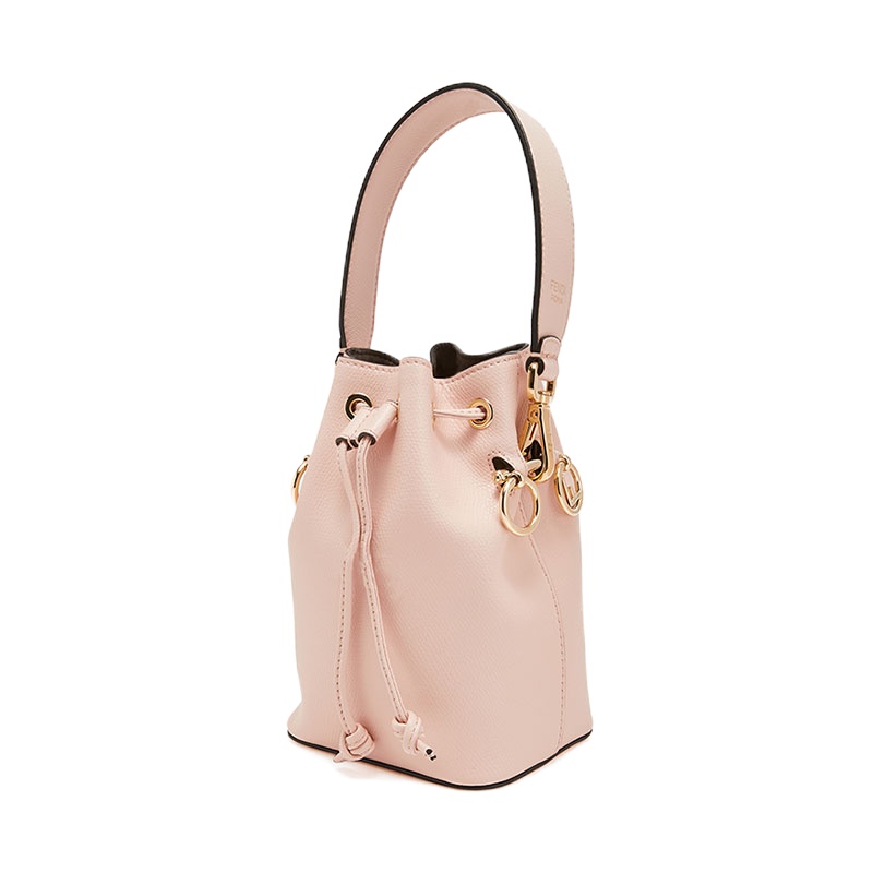 [20春夏新款]FENDI/芬迪 女士MON TR?SOR系列牛皮迷你款式水桶包 粉色高端女士单肩包 