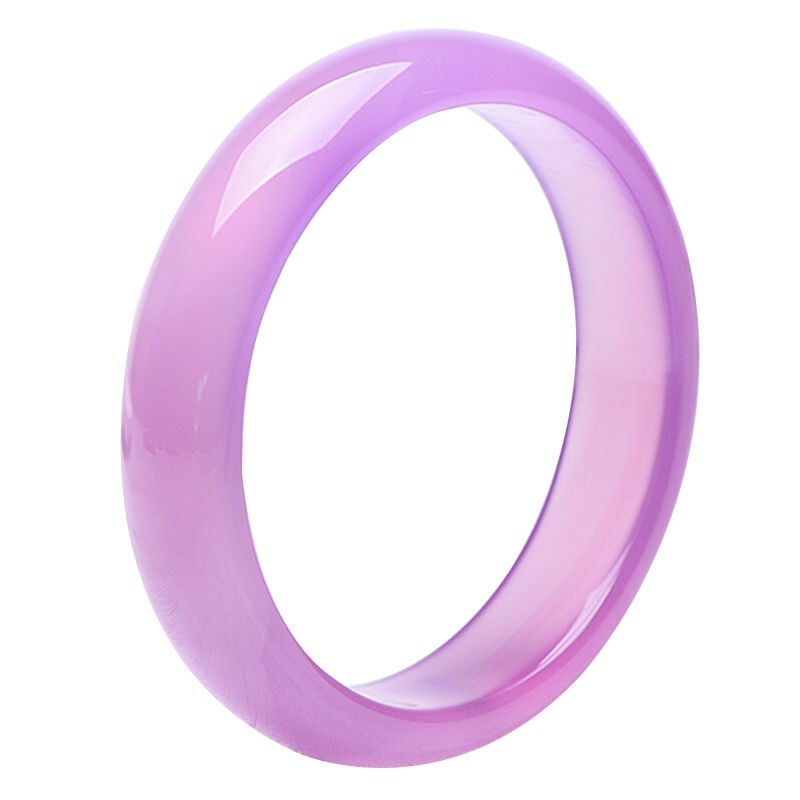 臻玉盈天然粉玉髓手镯女款玉镯送证书