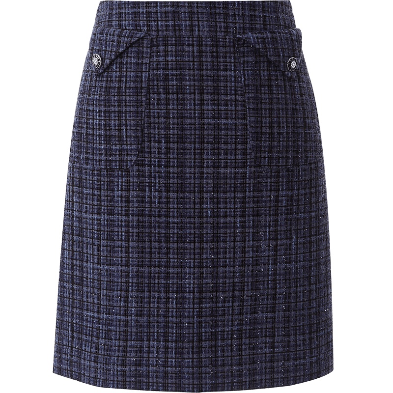 OUNIXUE欧昵雪 | [小香风雪尔呢A字裙]秋冬季优雅高腰包臀裙收腰半身裙女