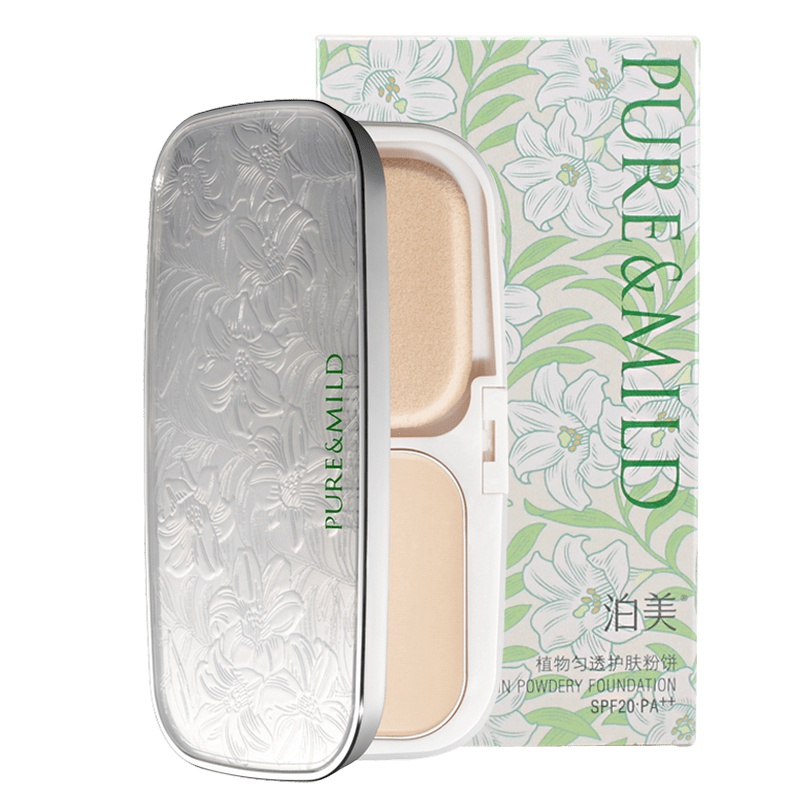 泊美植物匀透护肤粉饼PO00亮粉色 官方旗舰店官网遮瑕定妆控油持久防水专柜正品