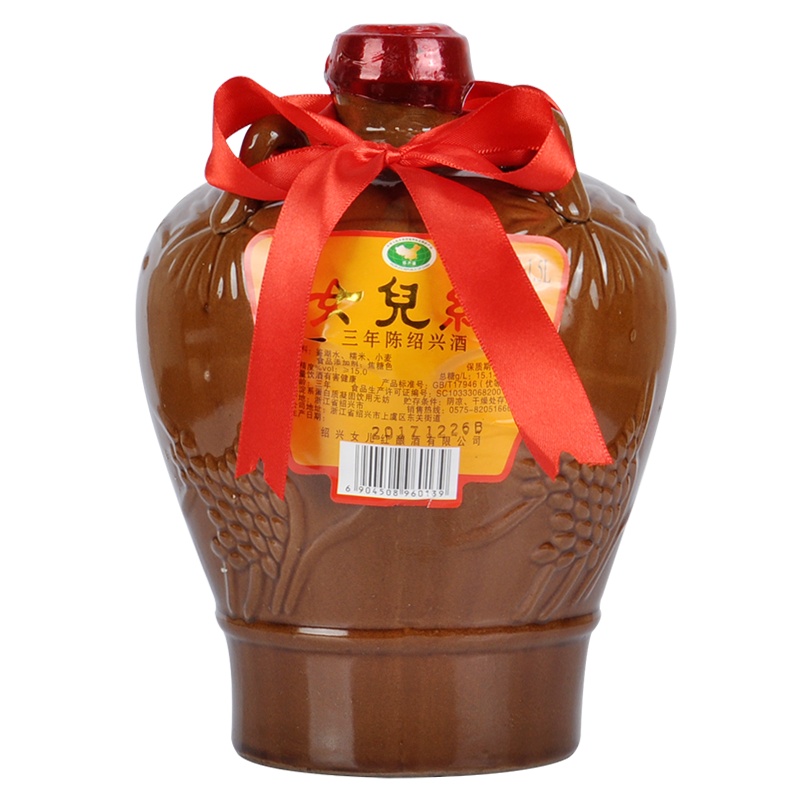 女儿红 三年陈陶坛花雕酒1.5L
