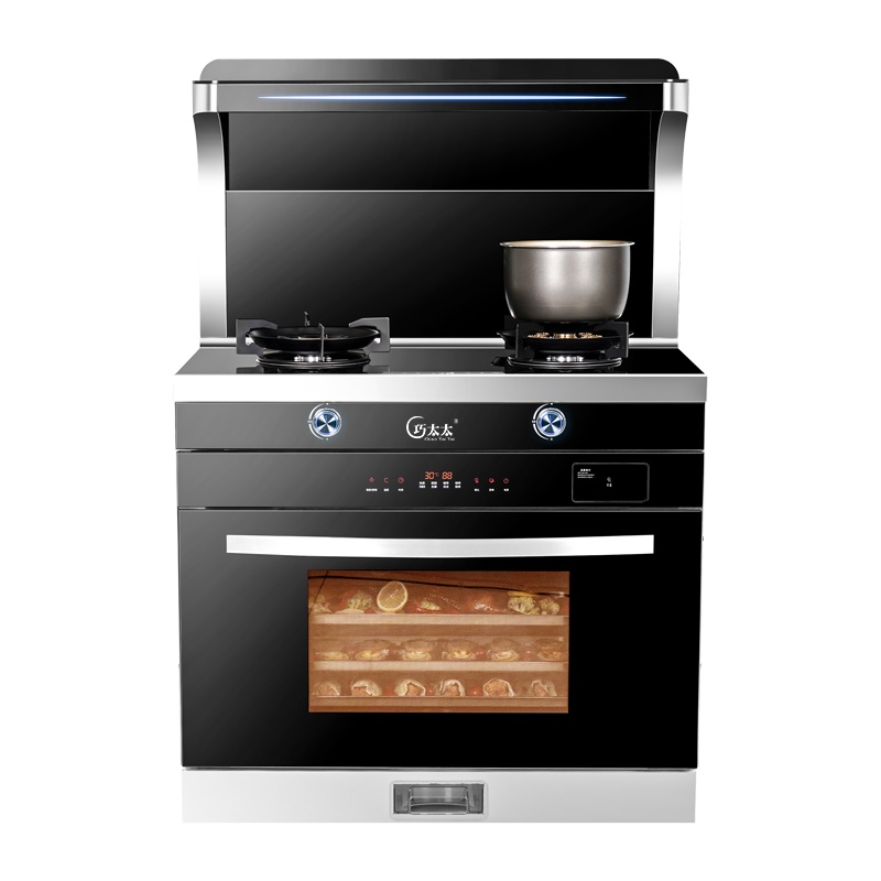 巧太太(QiaoTaiTai)集成灶一体灶大吸力下排式油烟机家用节能燃气灶灶带蒸箱烤箱款 液化气