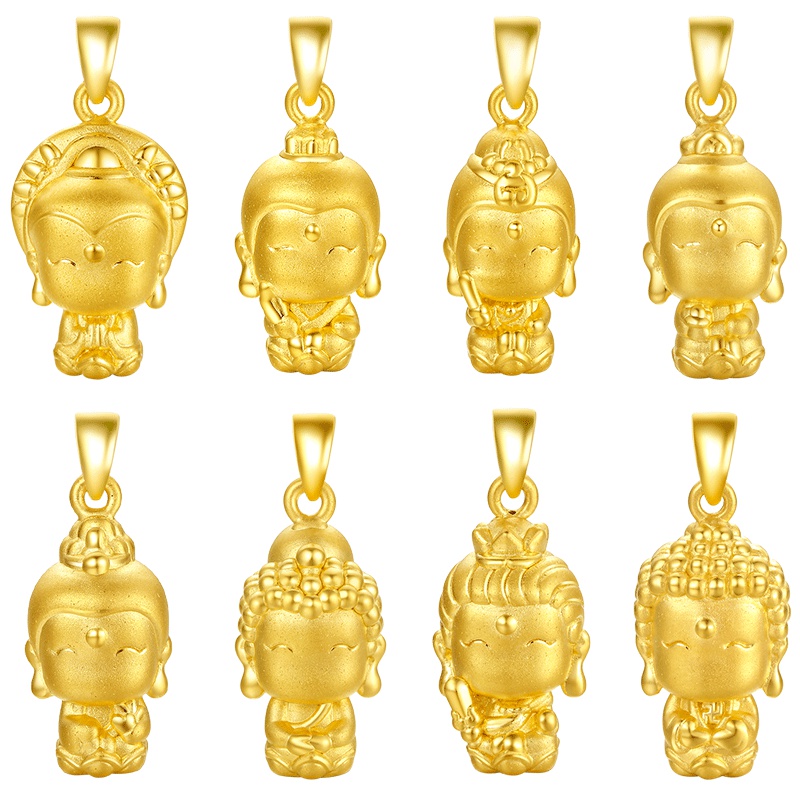 周大生正品 黄金吊坠 黄金饰品 黄金珠宝 新款3D硬足金护身生肖猪可配项链金吊坠黄金饰品 女士珠宝首饰