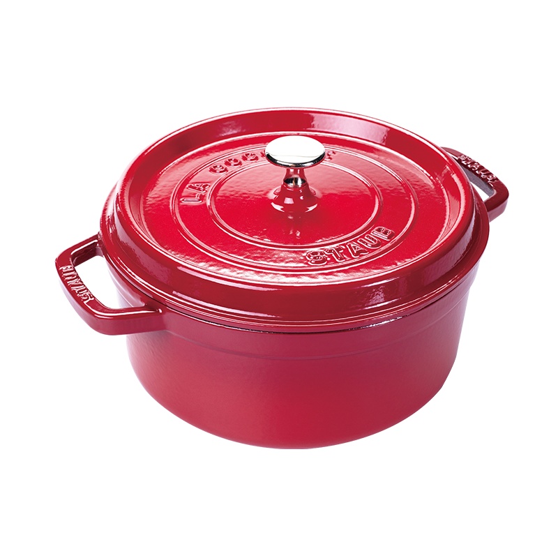 双立人(ZWILLING)旗下Staub法国进口24cm珐琅锅家用厨房圆形铸铁锅煲汤锅炖锅樱桃红