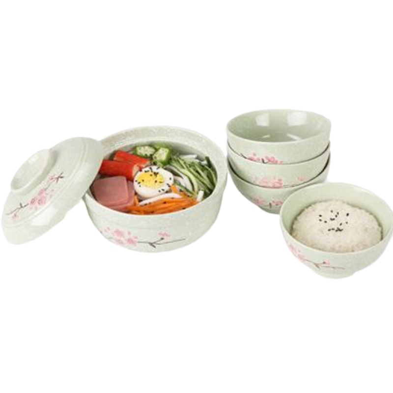 企购优品米雪餐具套装 碗*4 盖碗*1