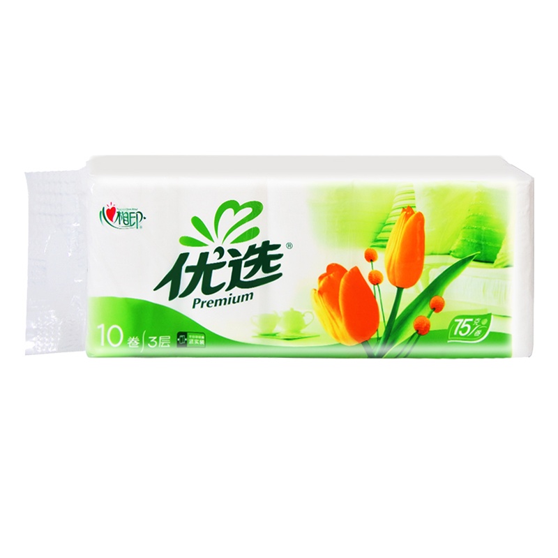 心相印优选无芯卷纸三层750克家庭装卫生厕纸家用卷纸批发长卷实惠装纸巾