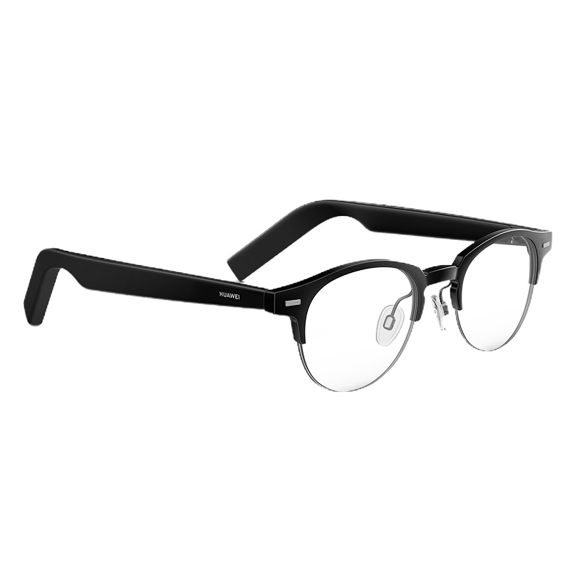 华为/HUAWEI Eyewear 华为智能眼镜 亮黑色 圆形半框光学镜 华为耳机 舒适佩戴 轻松连接 可更换镜框