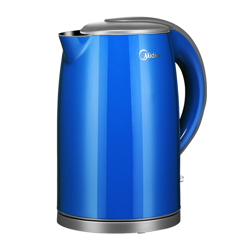 美的(Midea) 电水壶 WH517E2g 1.7L 双层防烫 食品级304不锈钢 防干烧 蓝色