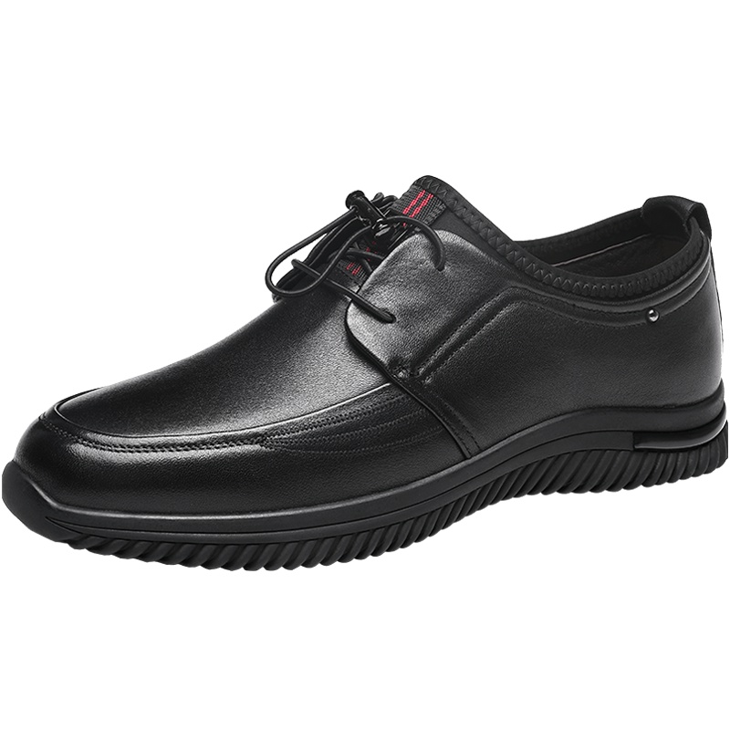 红蜻蜓男鞋秋季新款头层牛皮青年休闲皮鞋韩版商务厚底板鞋潮