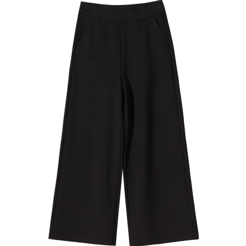 娅丽达女裤2019秋季新款阔腿裤女宽松显瘦九分休闲直筒喇叭裤I3011