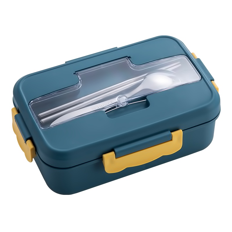 美厨(maxcook)微波炉饭盒汤杯套装 稻壳小麦纤维3格学生饭盒汤碗1.2L塑料分隔便当盒配餐具