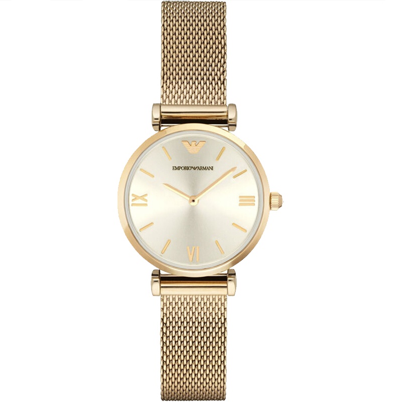 阿玛尼(ARMANI) 简约时尚休闲女表石英表 AR1957 金色