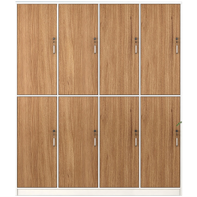 三圣 办公家具木质更衣柜板式员工储物柜带锁鞋柜储物柜健身房游泳馆浴池浴室存衣柜八门