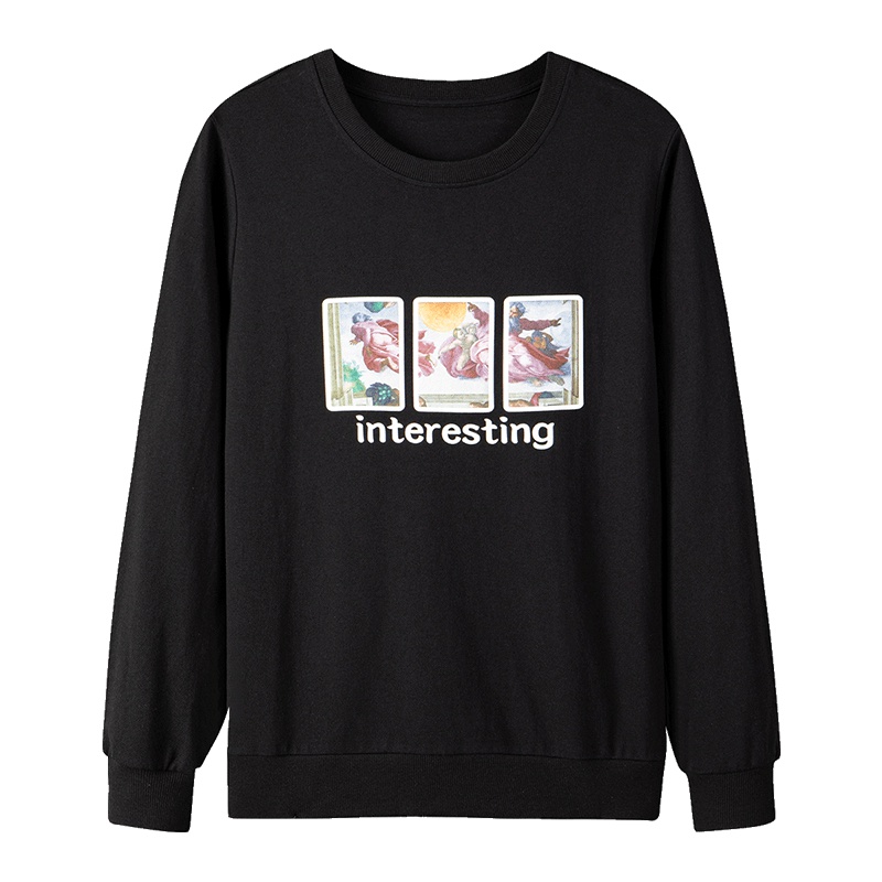 雪中飞针织衫男套头长袖2018秋季新款直筒套头印花圆领休闲青年卫衣