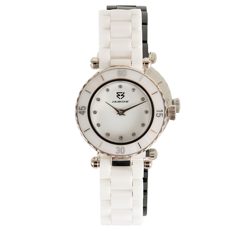 妙时空(MIUSKONE)小香风淑女百搭黑白陶瓷腕表 – 典雅系列(遇国庆/春节将于假后首日发货)