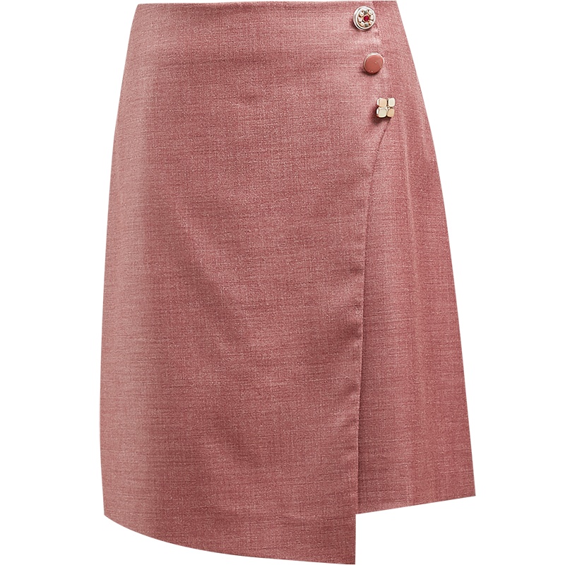 欧昵雪高腰显瘦不规则a字半身裙女遮胯修身包臀短裙