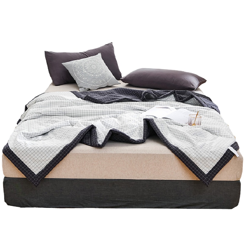 無印良品水洗色织棉.棉花被 全棉单双人春秋