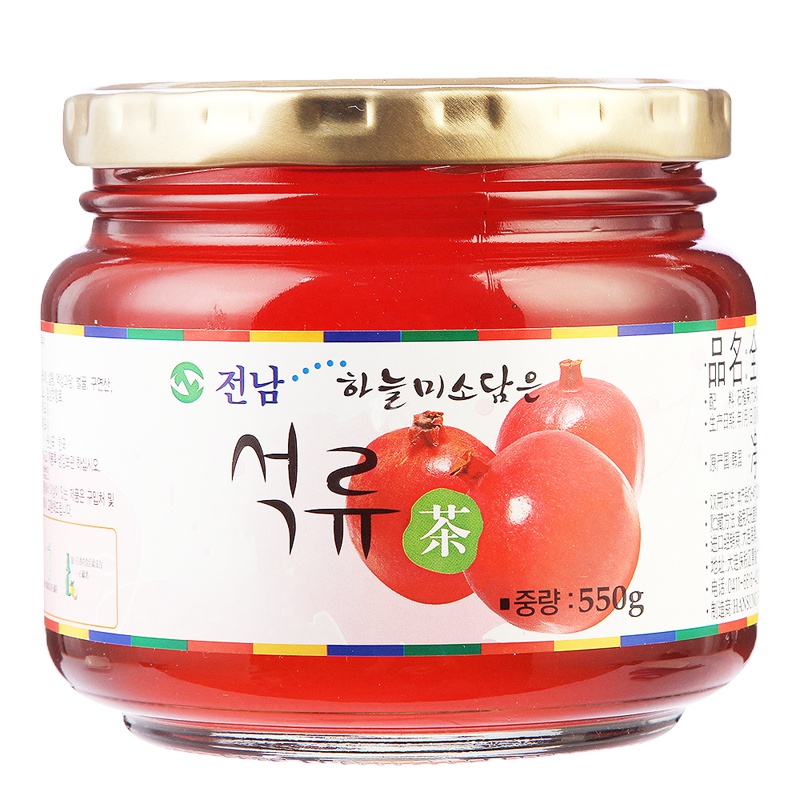 韩国进口 全南 蜂蜜石榴茶 550g/罐 蜂蜜石榴茶 用心制作酸甜可口醇美细腻 唇齿留香