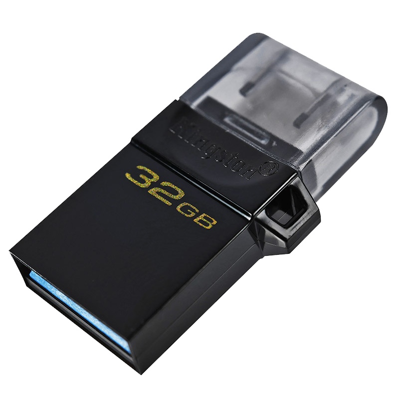 金士顿(Kingston)32GB手机U盘OTG高速USB3.2优盘DTDUO3G2黑色 双接口设计microUSB接口
