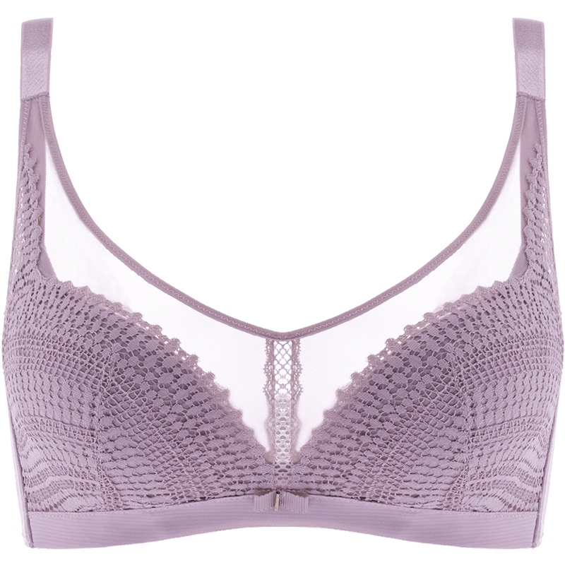 舒适果超薄款内衣女无钢圈无海绵文胸调整型聚拢性感蕾丝抹胸胸罩