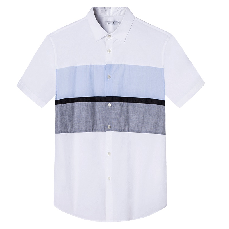 与狼共舞短袖衬衫男2019夏季新款男装韩版潮流修身百搭短袖衬衣男