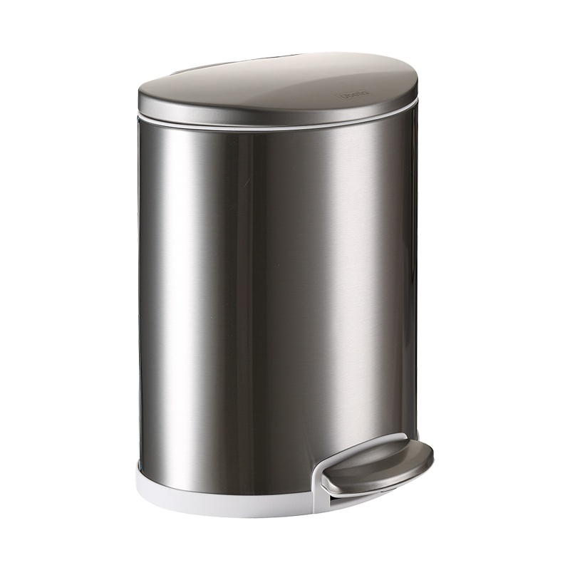 优百纳时尚创意不锈钢垃圾桶 脚踩垃圾筒办公室 卧室卫生间垃圾桶随享8L