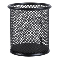 晨光 ABT98404 笔筒 90*100mm 黑色圆形网格通用桌面收纳盒（一个装）可定制