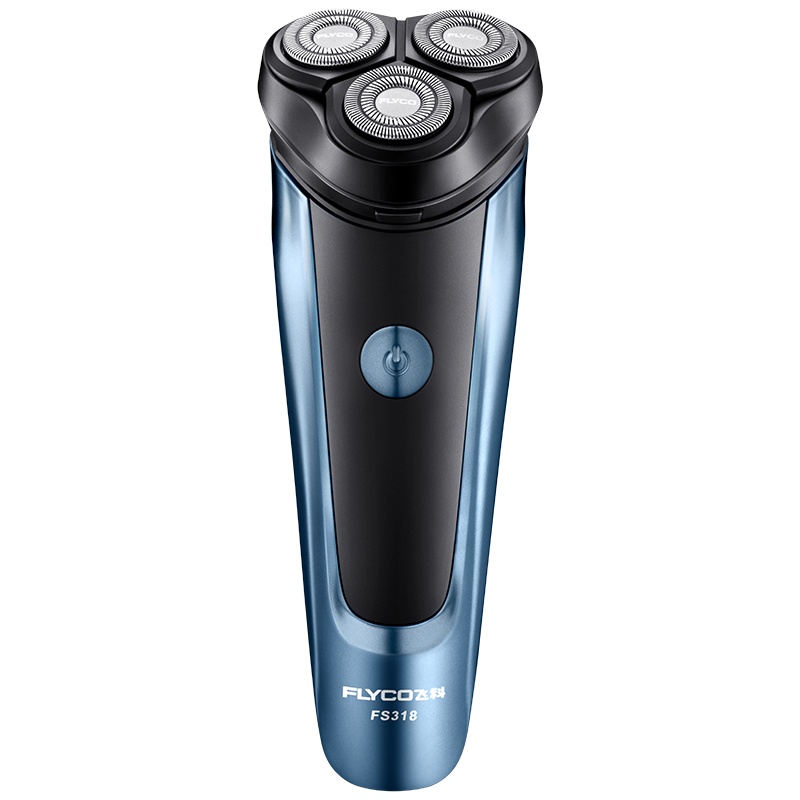 飞科(FLYCO)电动剃须刀FS318三刀头全身水洗充电式干湿两剃智能充电显示USB充电旋转式刮胡刀