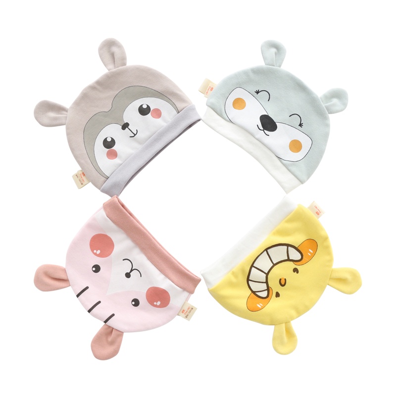 班杰威尔新款2顶装婴儿帽子春夏薄款纯棉初生男女宝宝帽子夏季新生儿防风胎帽