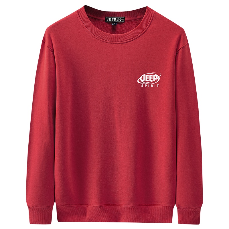 JEEP SPIRIT吉普卫衣男2021秋季新款宽松纯色印花套头衫韩版百搭青年男士卫衣