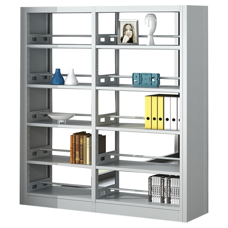 [一鹏]钢制书架一列二组双面五层学校图书馆阅览室书架资料架