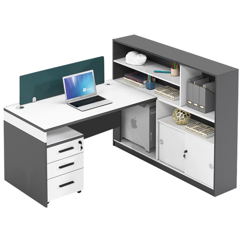 质凡简约6四4人位职员办公桌子屏风工位财务桌卡座办公室家具桌椅组合