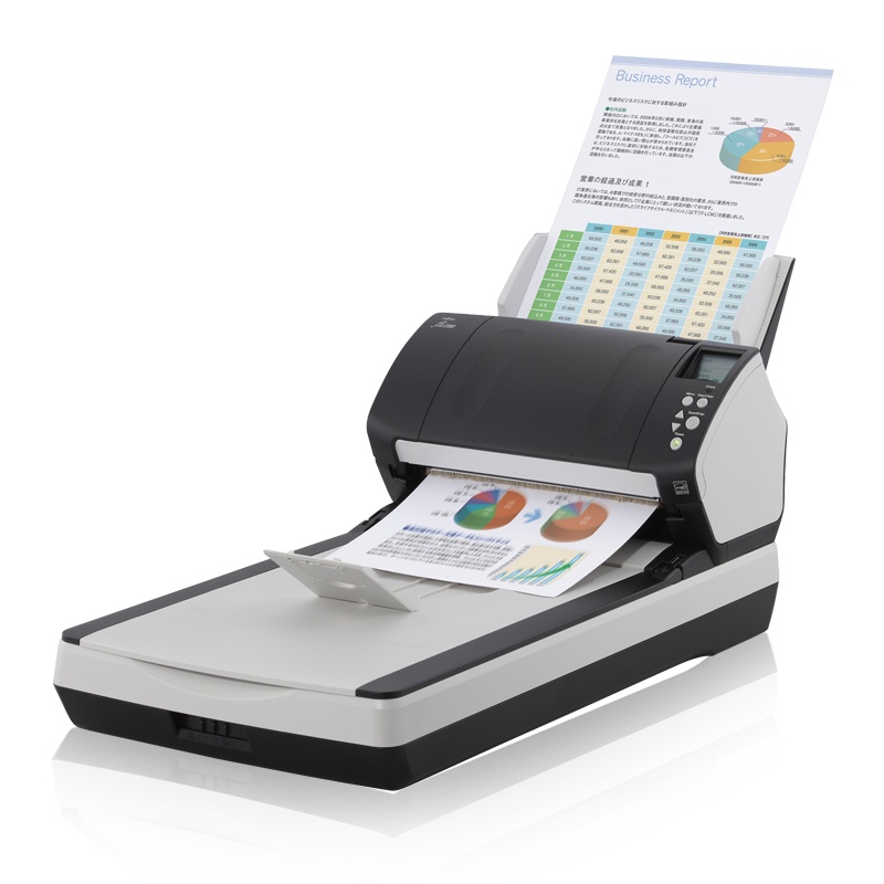 富士通(FUJITSU)Fi-7280扫描仪A4高速双面自动进纸 平板+馈纸式扫描仪 灰黑色