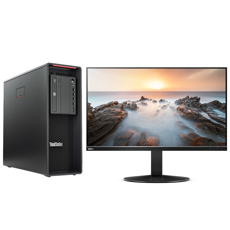 联想(Lenovo)P520商用工作站配P32U-10 32英寸4K显示器(W2123 16GB 2*1TB DVDRW DOS GTX1660 6G显存 双千兆网卡)