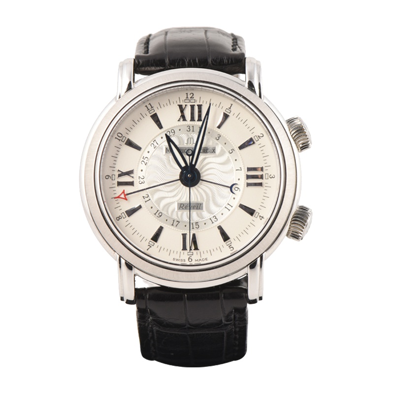 MAURICELACROIX艾美男士精钢闹铃日历手动机械表10014670