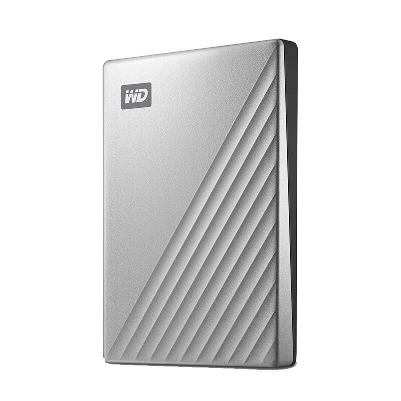 西部数据(WD)1TB Type-C移动硬盘My Passport Ultra2.5英寸 银色WDBFTM0010BSL