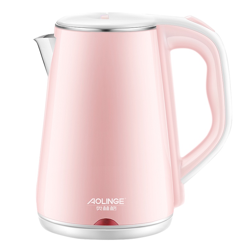 奥林格(AOLINGE) ZX-150C5电热水壶家用自动断电保温电壶电热烧水壶不锈钢1.8L 甜心粉