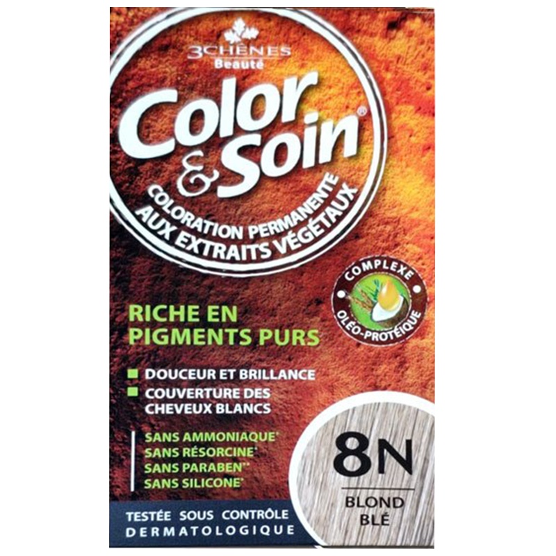 法国 3chenes三橡树 染发剂 8N-麦穗金 低敏配方 植萃染护