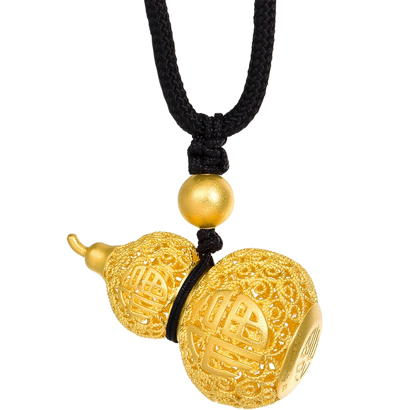 周生生(CHOWSANGSANG) 黄金(足金)东方古祖古法黄金葫芦福字项链90852N 计价