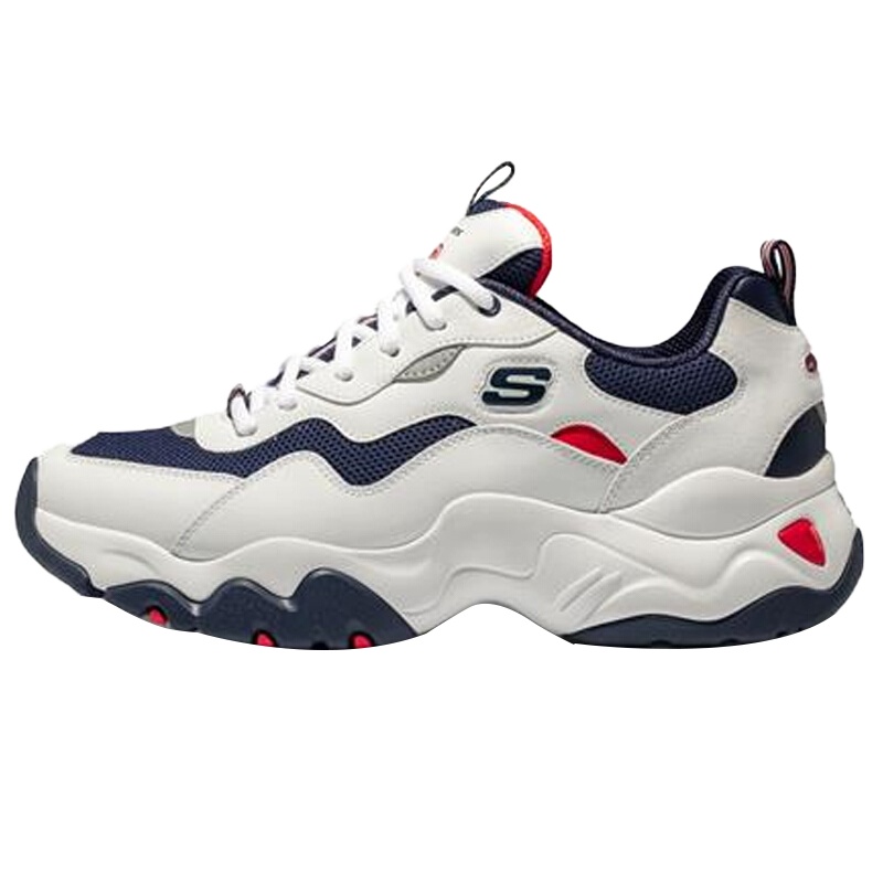 Skechers斯凯奇厚底户外老爹鞋熊猫鞋男子休闲运动小白鞋888004