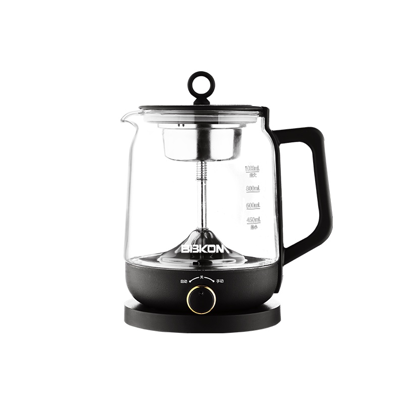 贝贝康(BBKON)煮茶器雅致黑 蒸汽喷淋式煮茶器玻璃蒸茶壶黑茶办公室全自动保温多功