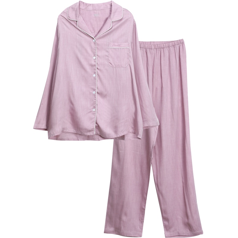 [商场同款]红豆居家新款情侣莫代尔睡衣男士女士红豆绵滑爽型长袖家居服套装