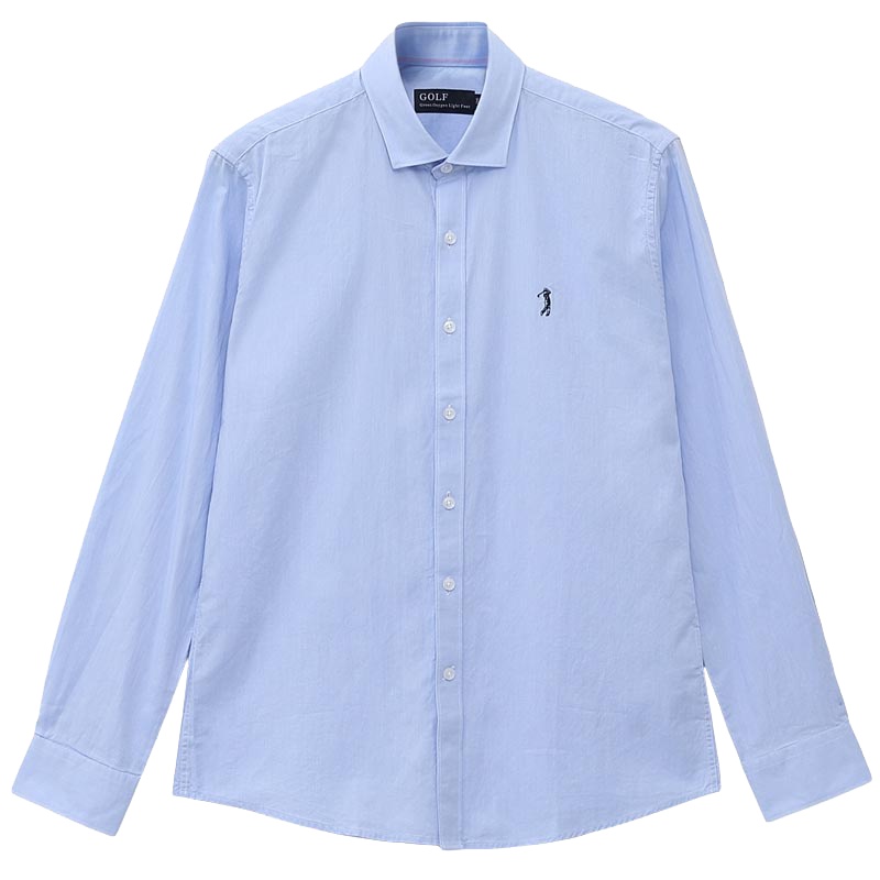 GOLF/高尔夫2019秋季新款男装纯净色衬衫男长袖休闲衬衣