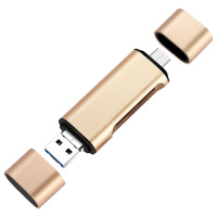 读卡器a57a59sr11plus多功能oppor15r17otg车载内存卡|土豪金 读卡器2.0