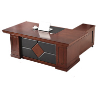 欧宝美办公家具老板桌总裁桌主管桌大班台办公桌油漆实木贴皮经理桌