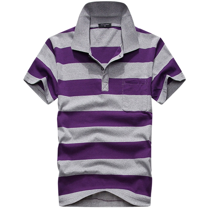 polo衫男短袖条纹翻领t恤串得起
