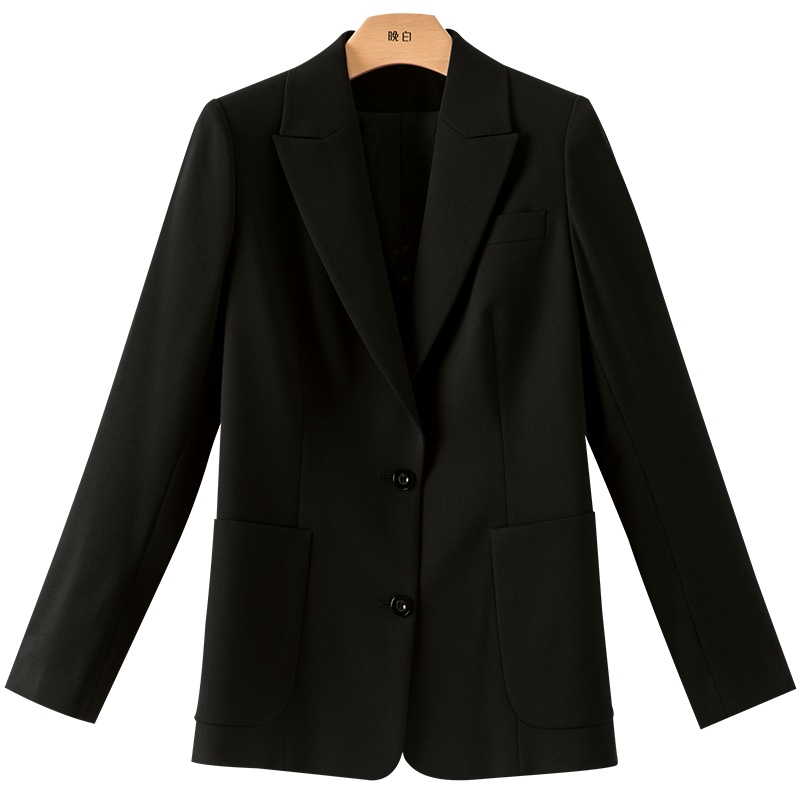 晚白2021春季新品简约纯色通勤百搭职业修身显瘦常规西装外套女
