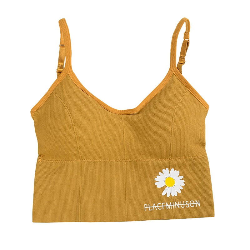 【两件装】网红卡卡同款大U美背裹胸可外穿运动内衣女小雏菊吊带无钢圈文胸